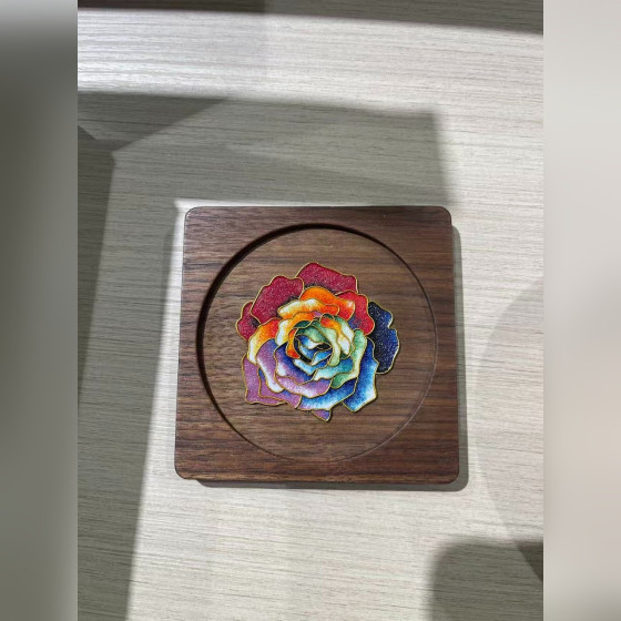 Filigree Rose Square Tea Tray