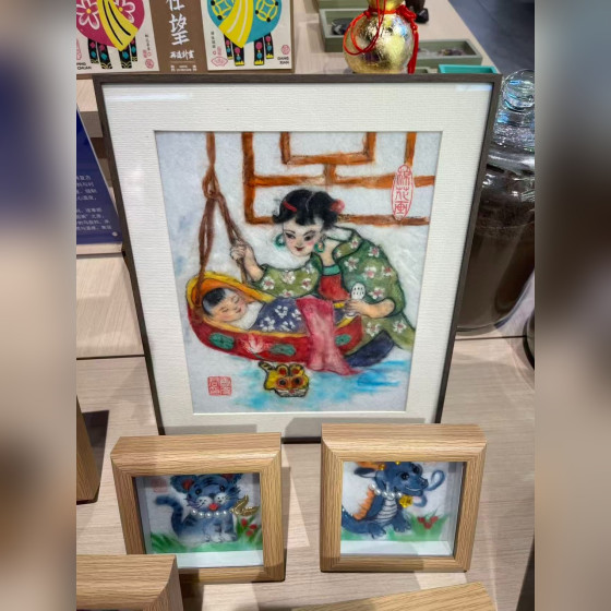 Cotton Painting - Baby Cradle
