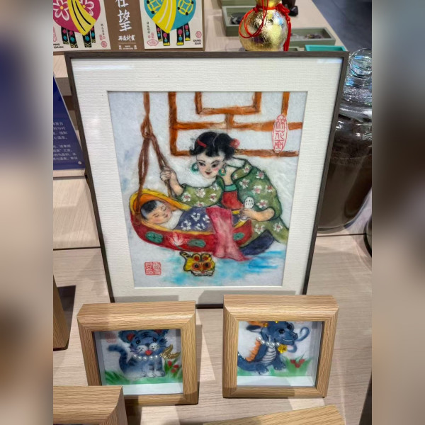 Cotton Painting - Baby Cradle